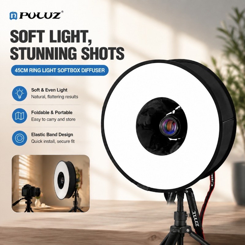 Photography Lighting Type - Складной 45-сантиметровый кольцевой светильник с мягким